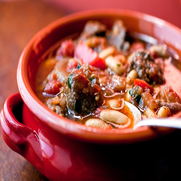 Spanish-Style Slow-Cooked Lamb Shoulder with Beans