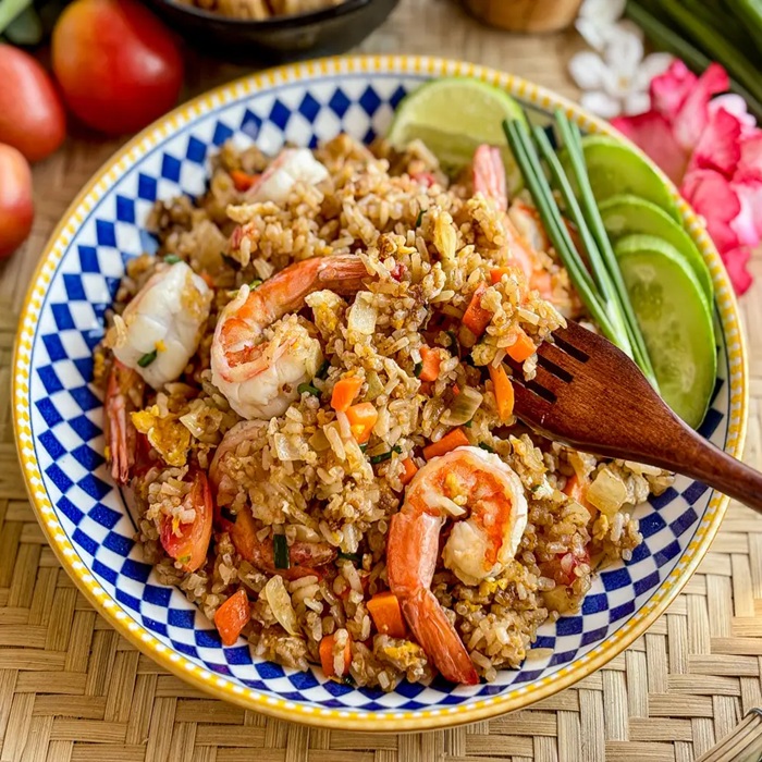 Thai Fried Rice with Prawns and Peas