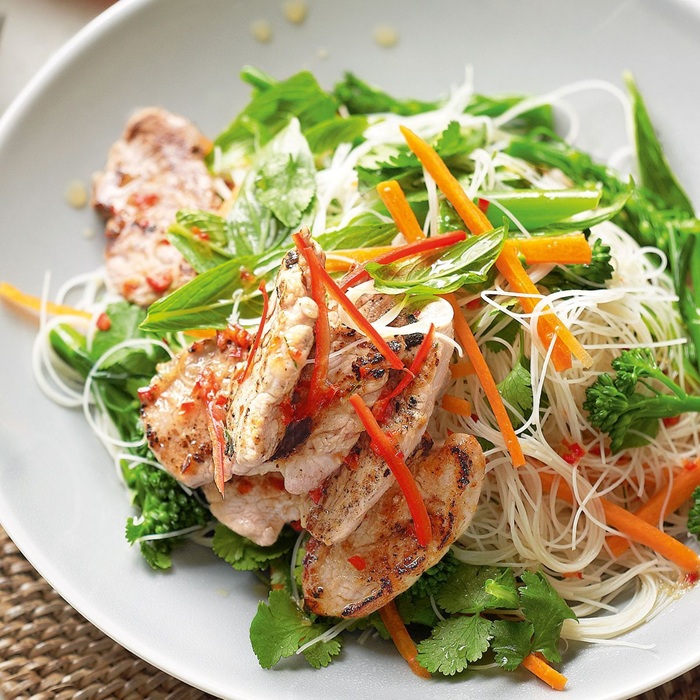 Thai Rice Noodle Salad with Pork